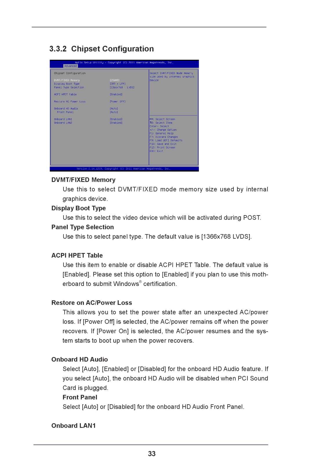 ASRock IMB-110 Series manual Chipset Configuration 