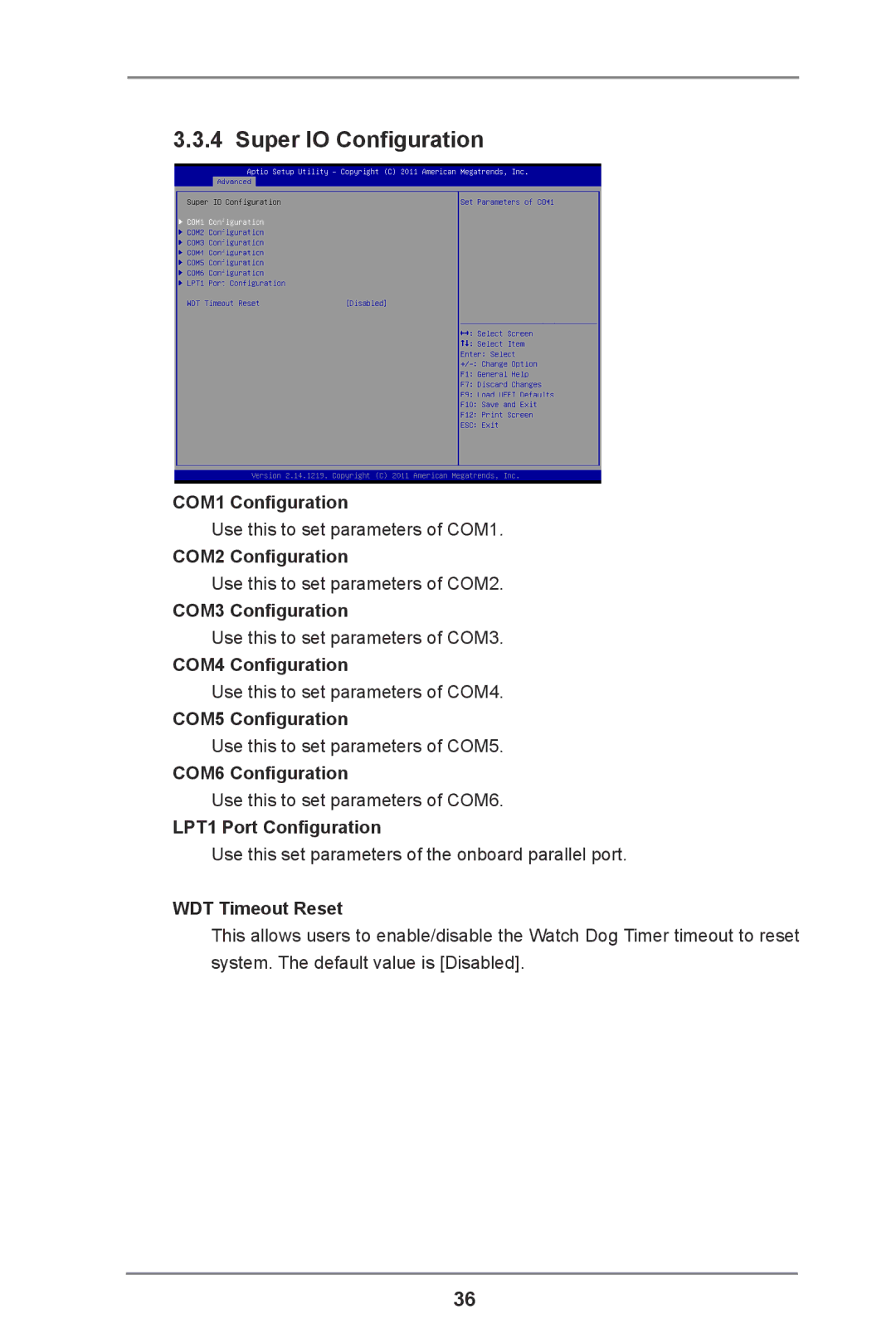 ASRock IMB-110 Series manual Super IO Configuration 