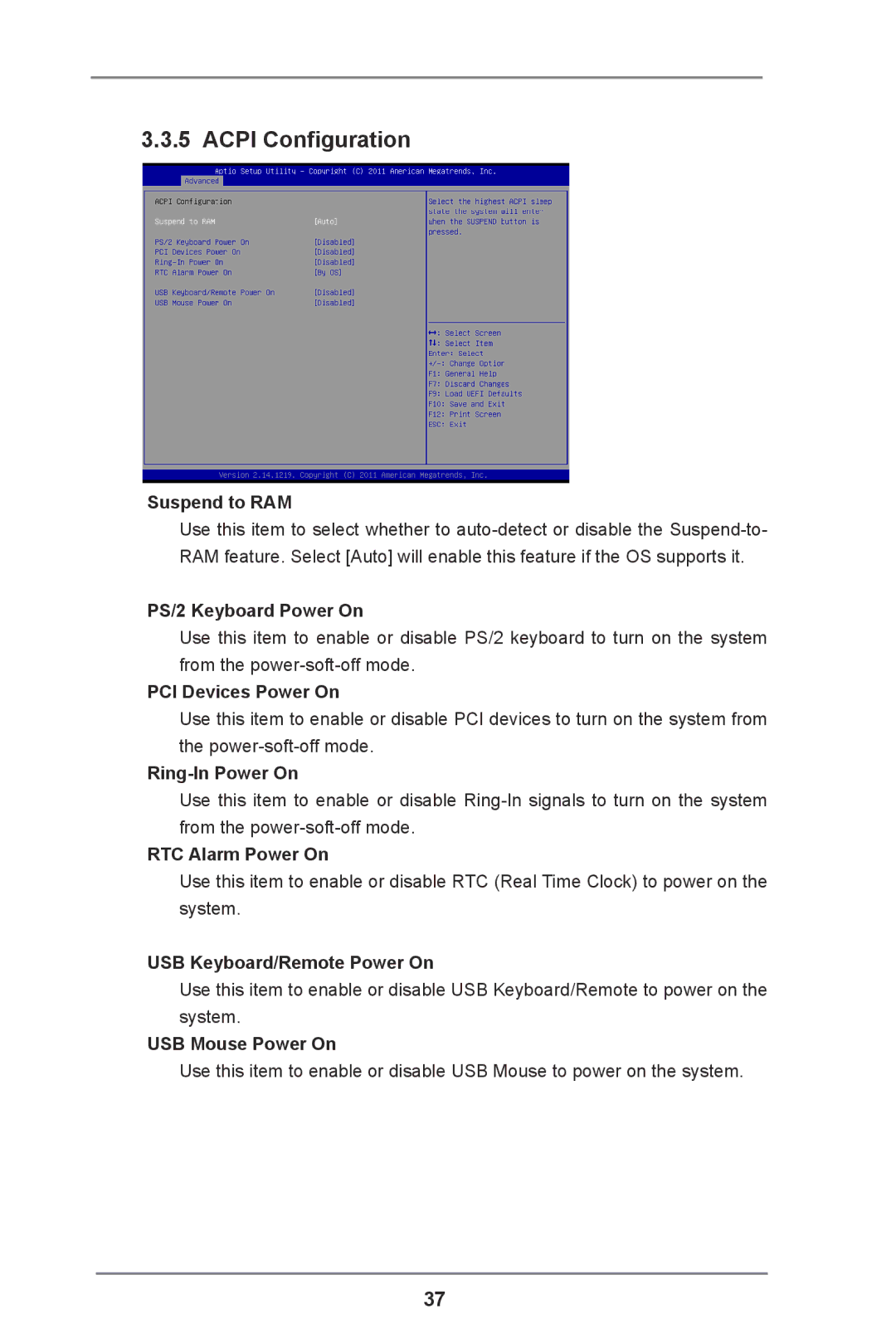 ASRock IMB-110 Series manual Acpi Configuration 