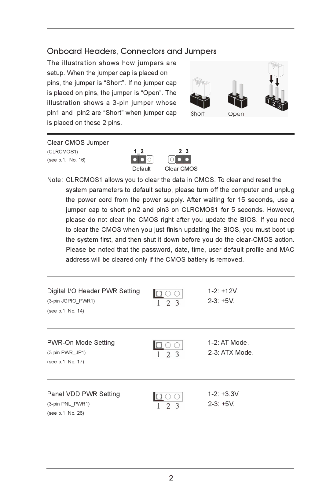 ASRock IMB-140 Series manual Onboard Headers, Connectors and Jumpers 