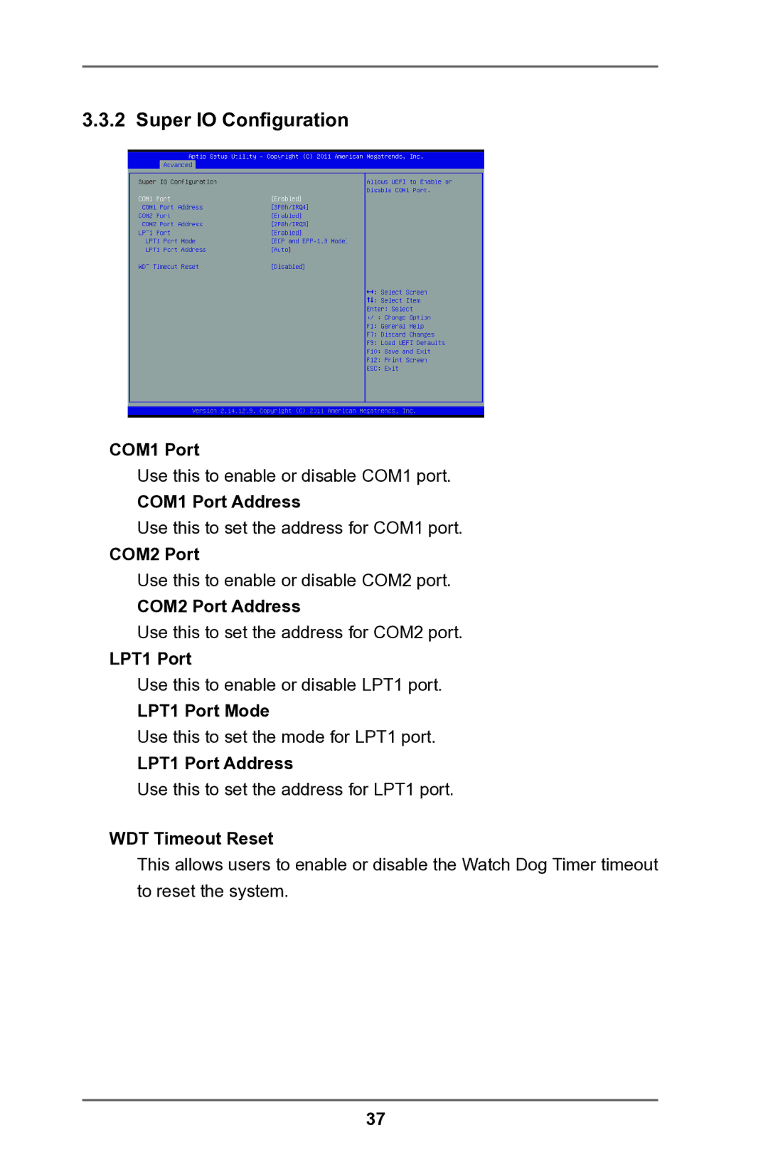 ASRock IMB-146 Series manual Super IO Configuration 