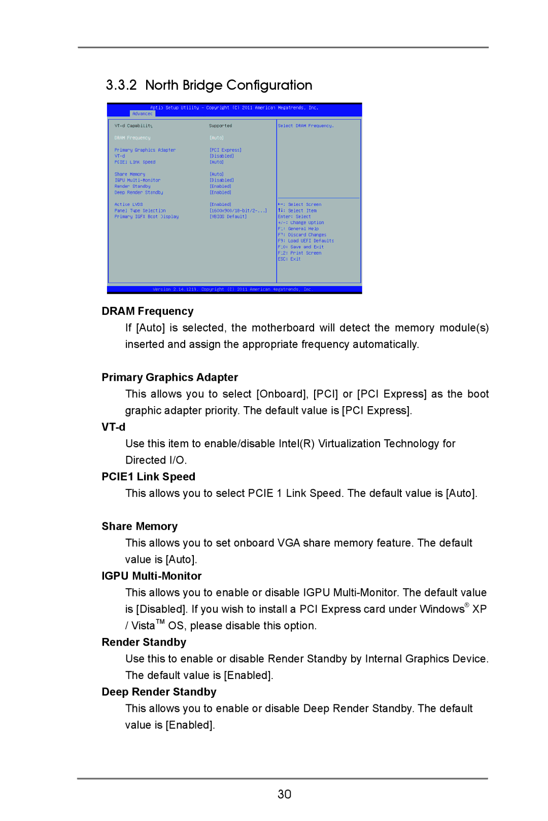 ASRock IMB-370-D manual North Bridge Configuration 