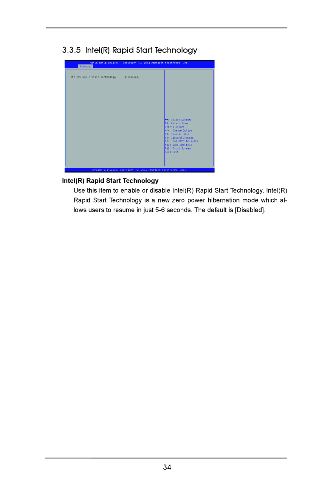 ASRock IMB-370-D manual IntelR Rapid Start Technology 