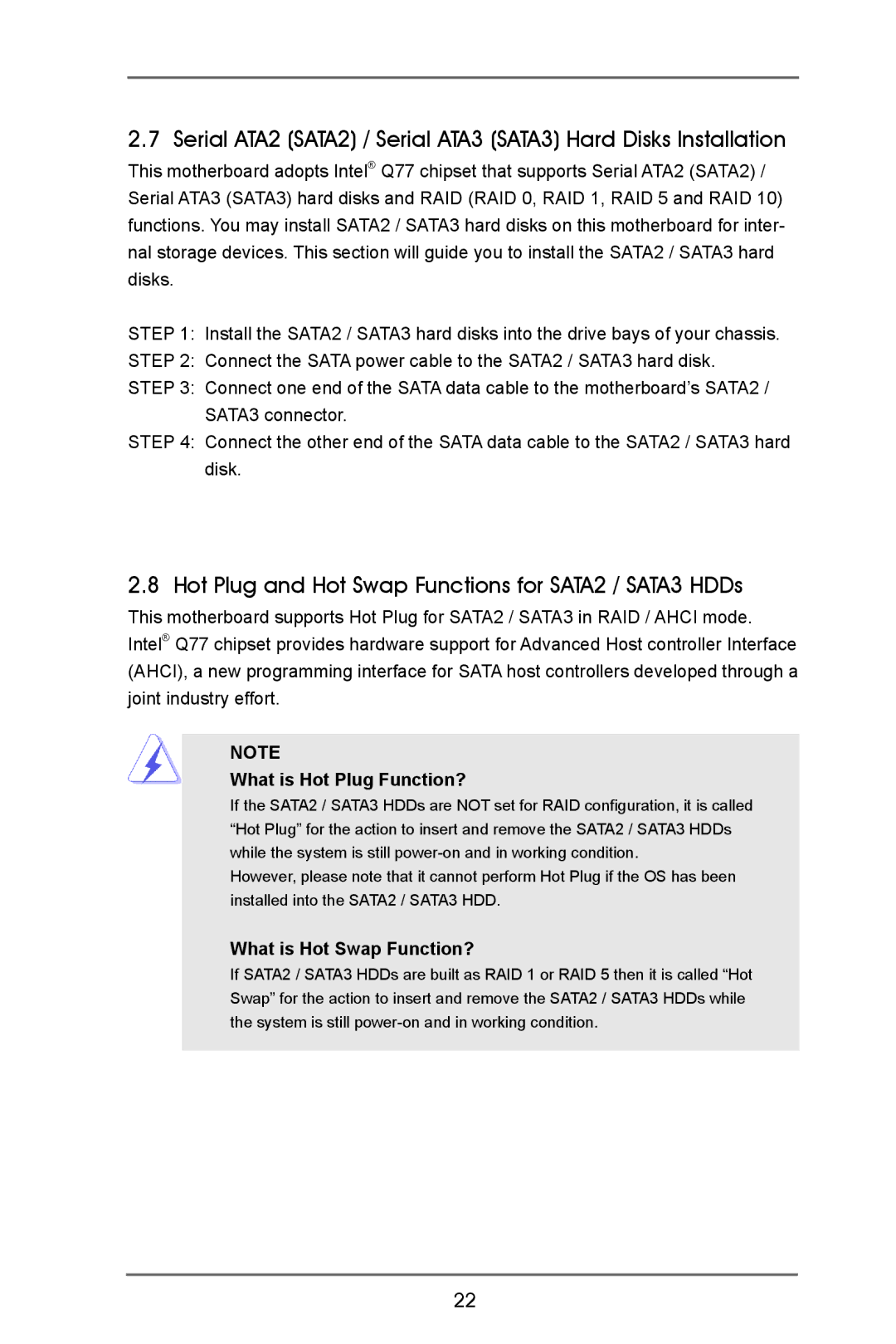 ASRock IMB-770 manual Hot Plug and Hot Swap Functions for SATA2 / SATA3 HDDs, What is Hot Plug Function? 