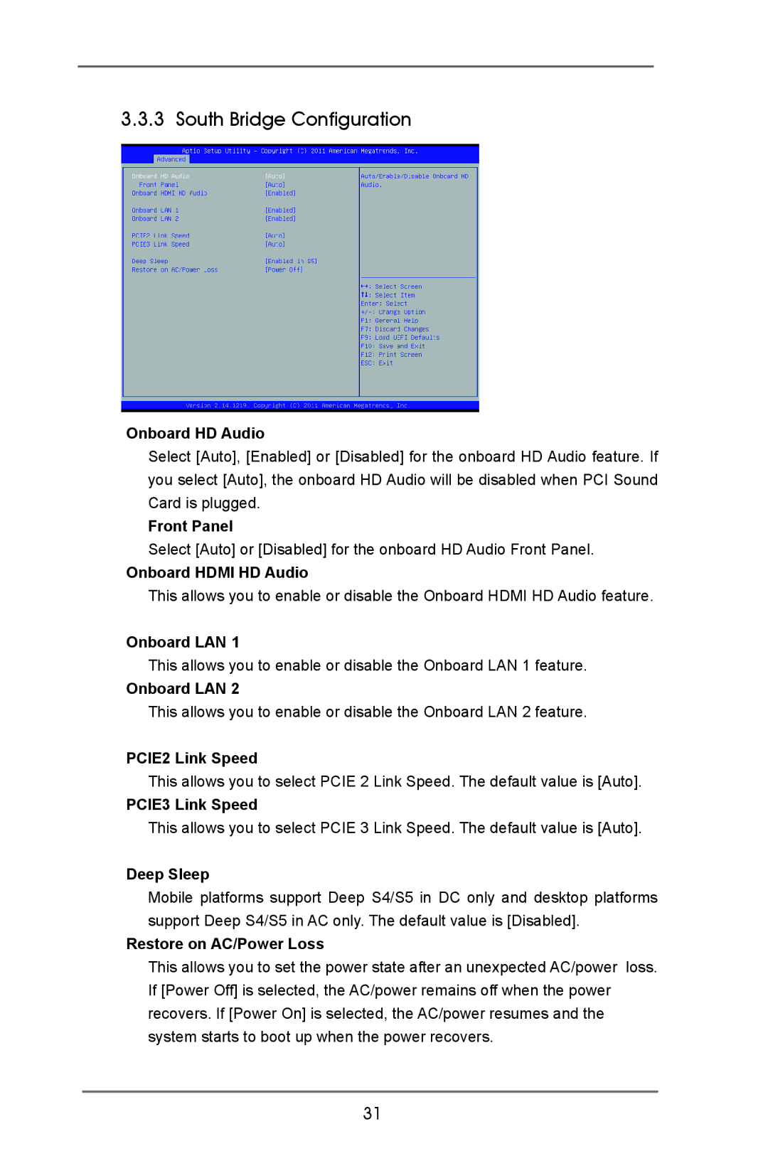 ASRock IMB-770 manual South Bridge Configuration 