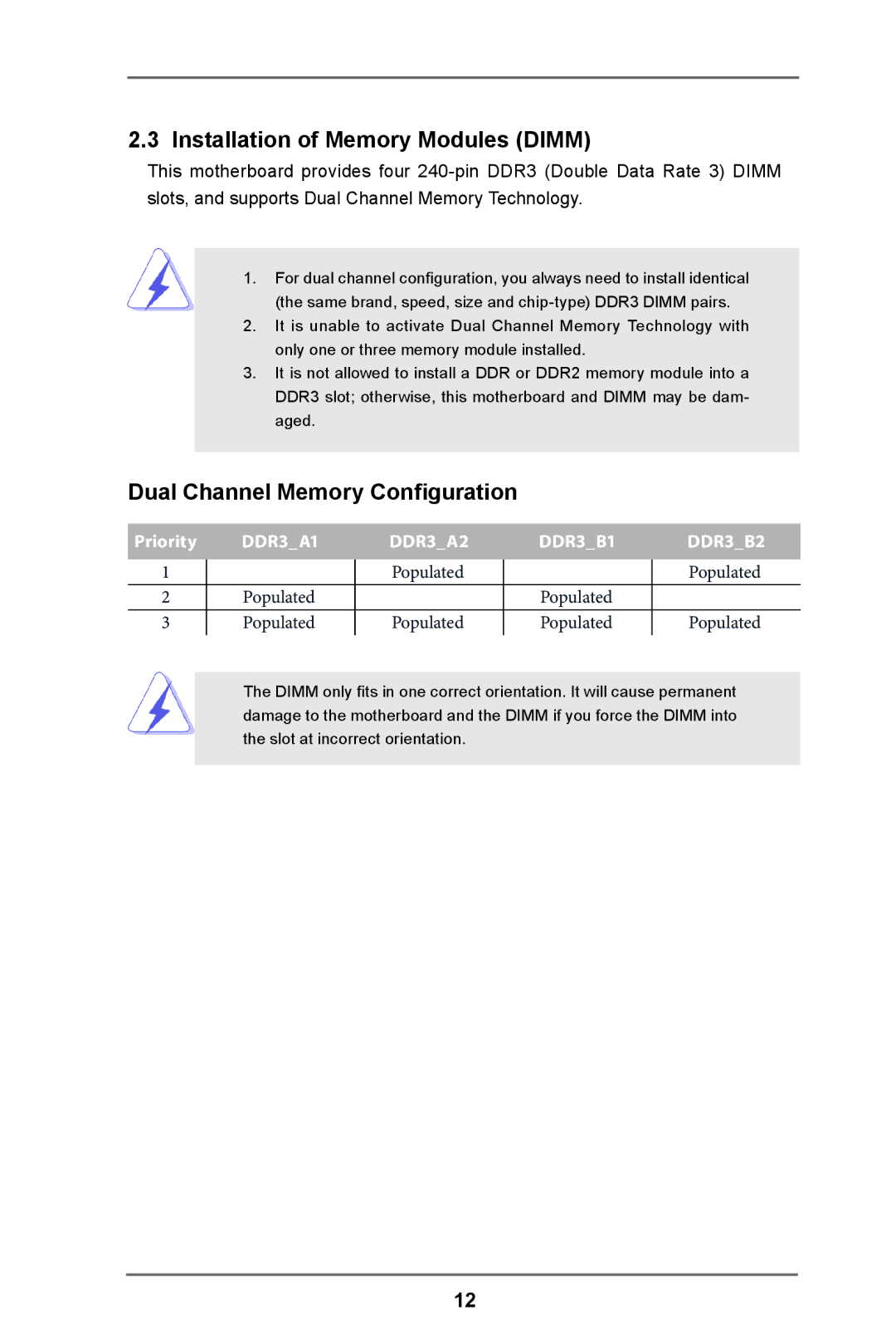 ASRock IMB-780 manual Installation of Memory Modules Dimm, Dual Channel Memory Configuration 