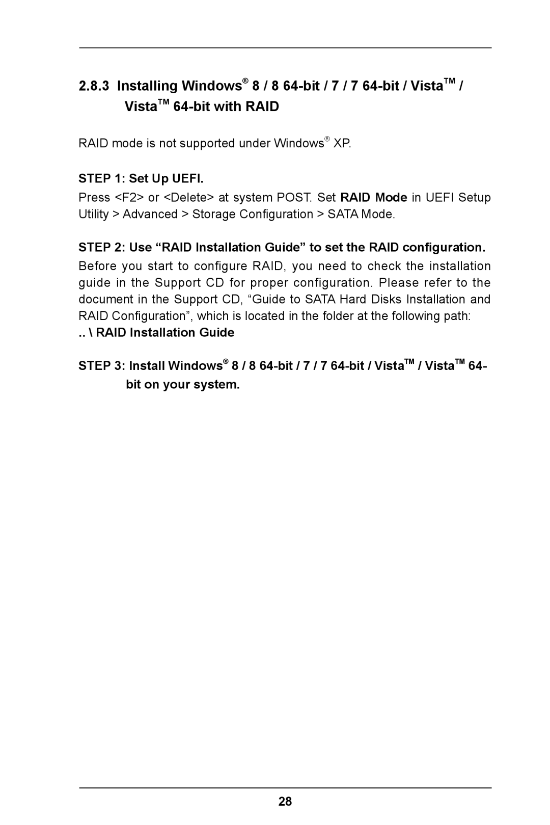 ASRock IMB-A160-H manual Use RAID Installation Guide to set the RAID configuration 