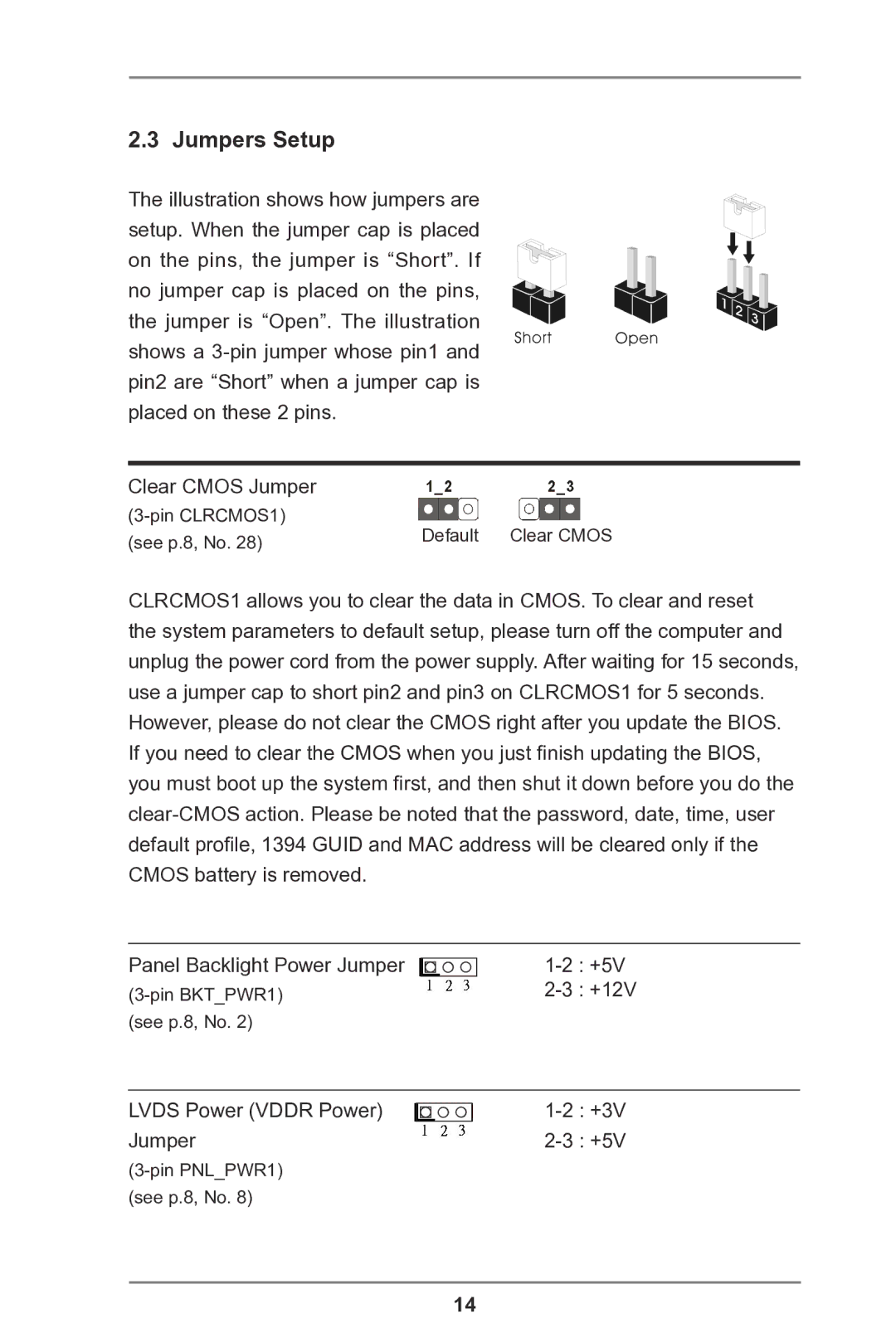 ASRock IMB-A180 manual Jumpers Setup 