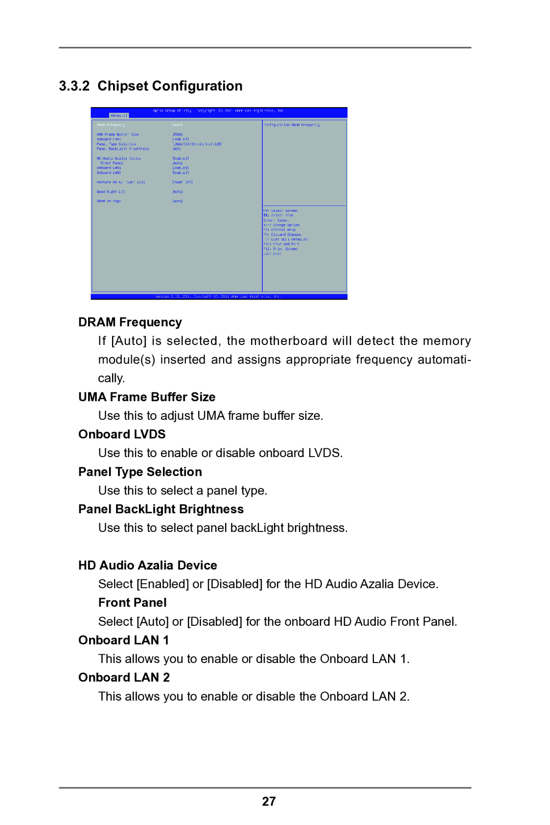 ASRock IMB-A180 manual Chipset Configuration 