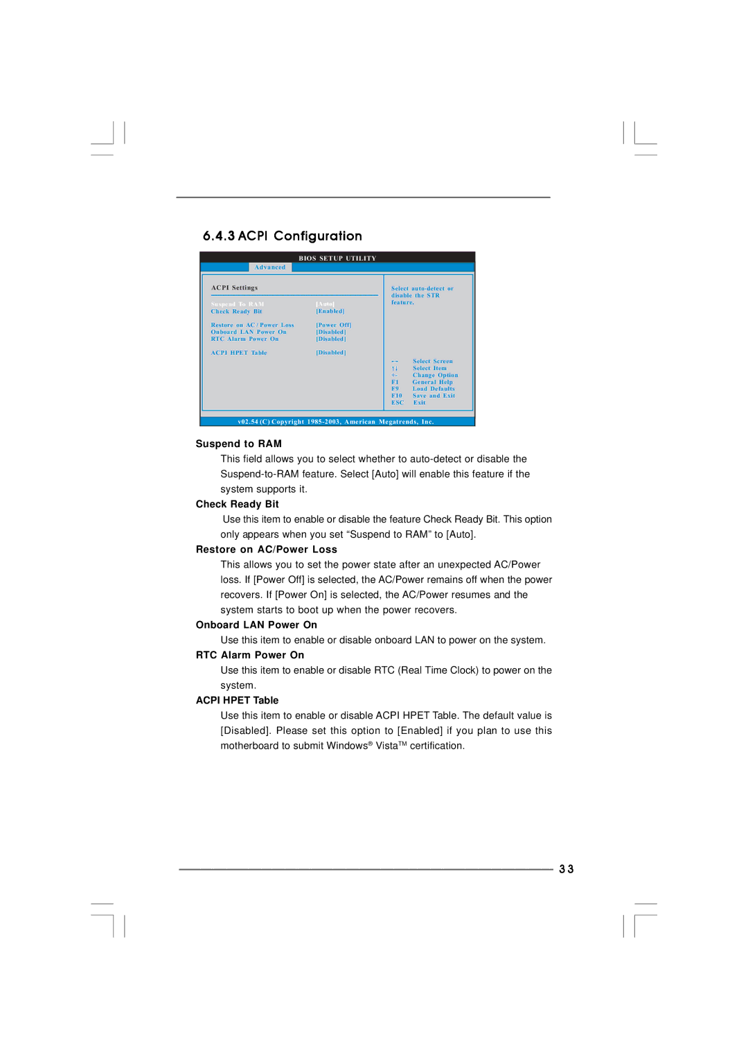 ASRock ION 330 manual Acpi Configuration 