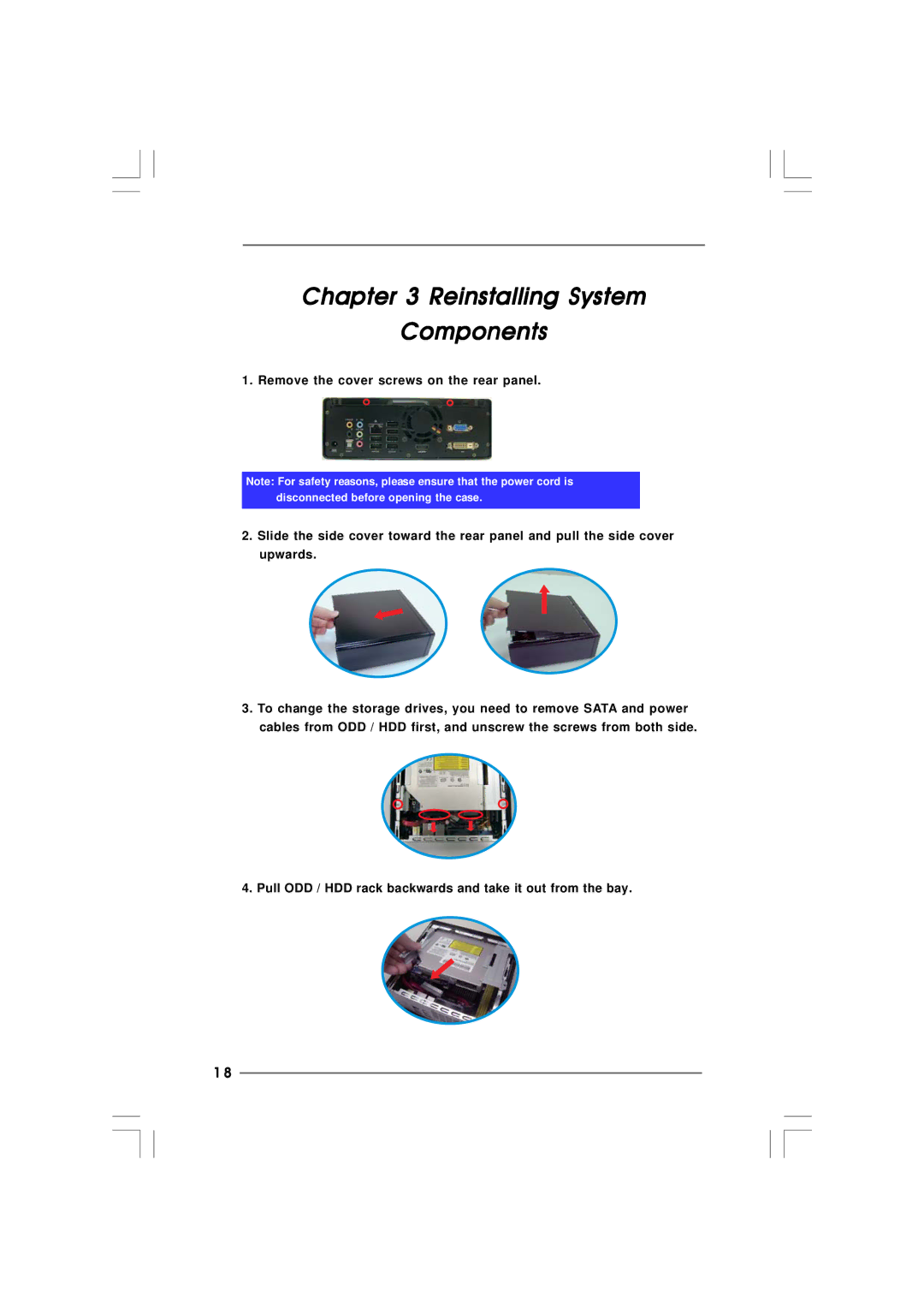 ASRock ION 3D Series manual Reinstalling System Components 