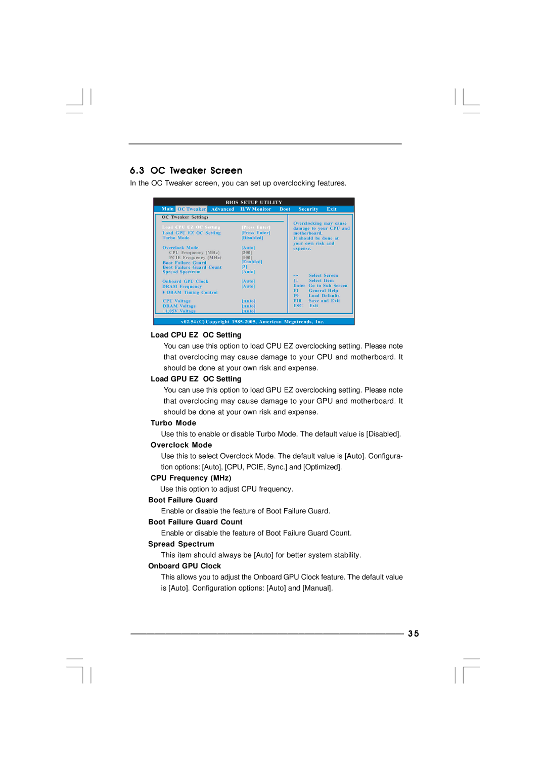 ASRock ION 3D Series manual OC Tweaker Screen 