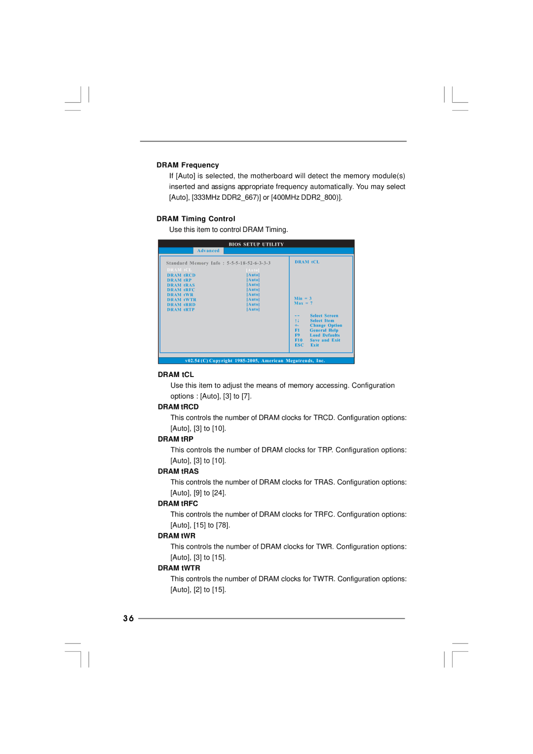 ASRock ION 3D Series Dram Frequency, Dram Timing Control, Dram tCL, Dram tRCD, Dram tRP, Dram tRAS, Dram tRFC, Dram tWR 