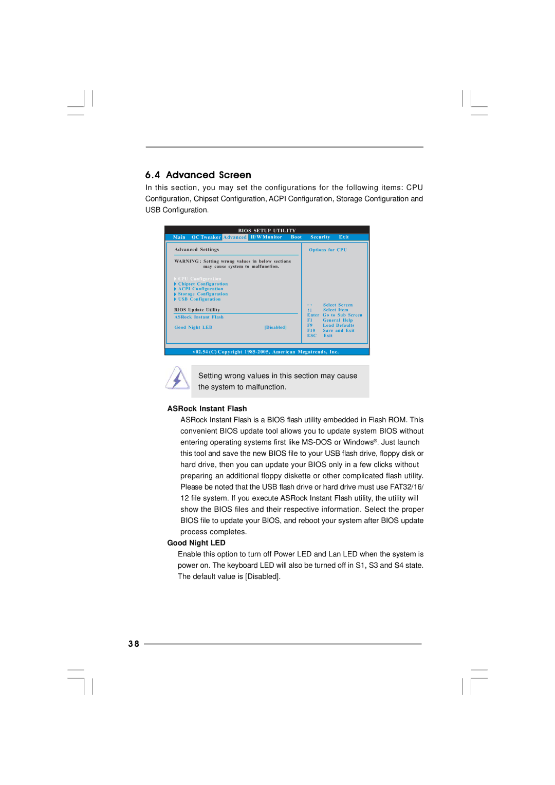 ASRock ION 3D Series manual Advanced Screen, ASRock Instant Flash, CPU Configuration 