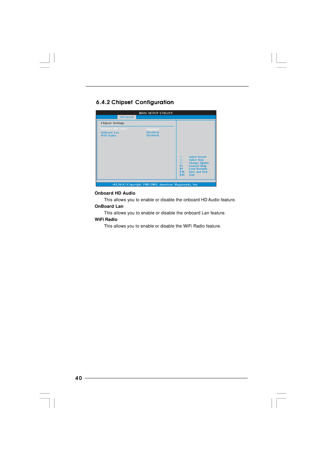 ASRock ION 3D Series manual Chipset Configuration, OnBoard Lan, WiFi Radio, Onboard HD Audio Enabled 