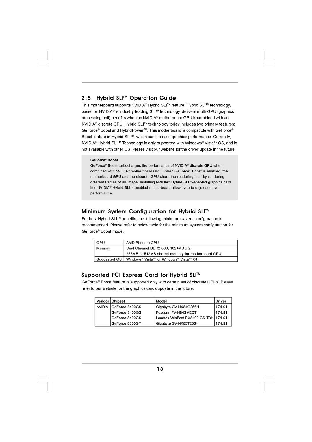 ASRock K10N78hSLI-GLAN manual Hybrid Slitm Operation Guide, Minimum System Configuration for Hybrid Slitm 