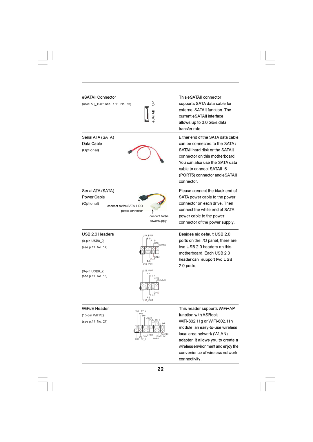 ASRock K10N78hSLI-GLAN manual Serial ATA Sata Power Cable 