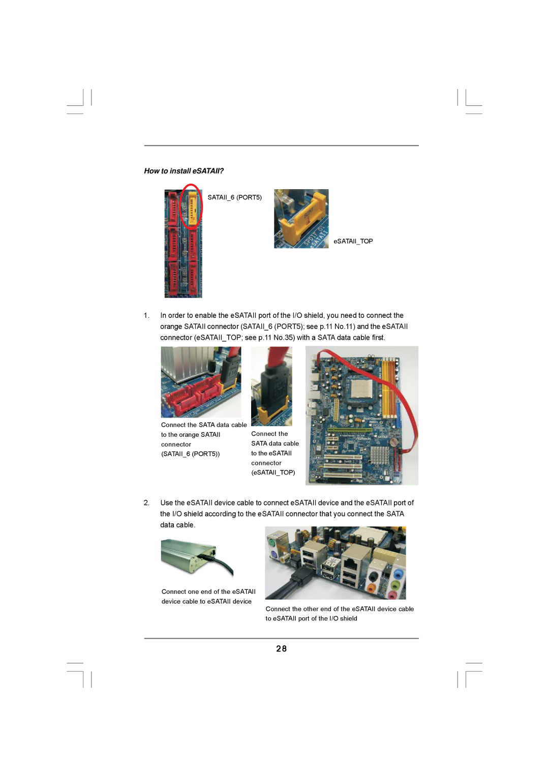 ASRock K10N78hSLI-GLAN manual How to install eSATAII? 