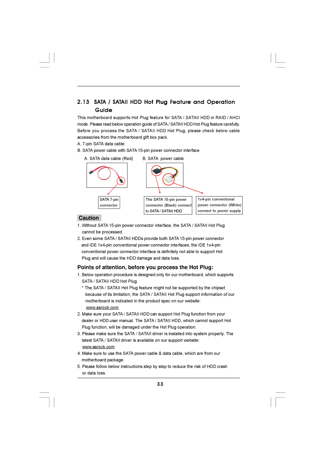 ASRock K10N78hSLI-GLAN manual Sata / Sataii HDD Hot Plug Feature and Operation Guide 