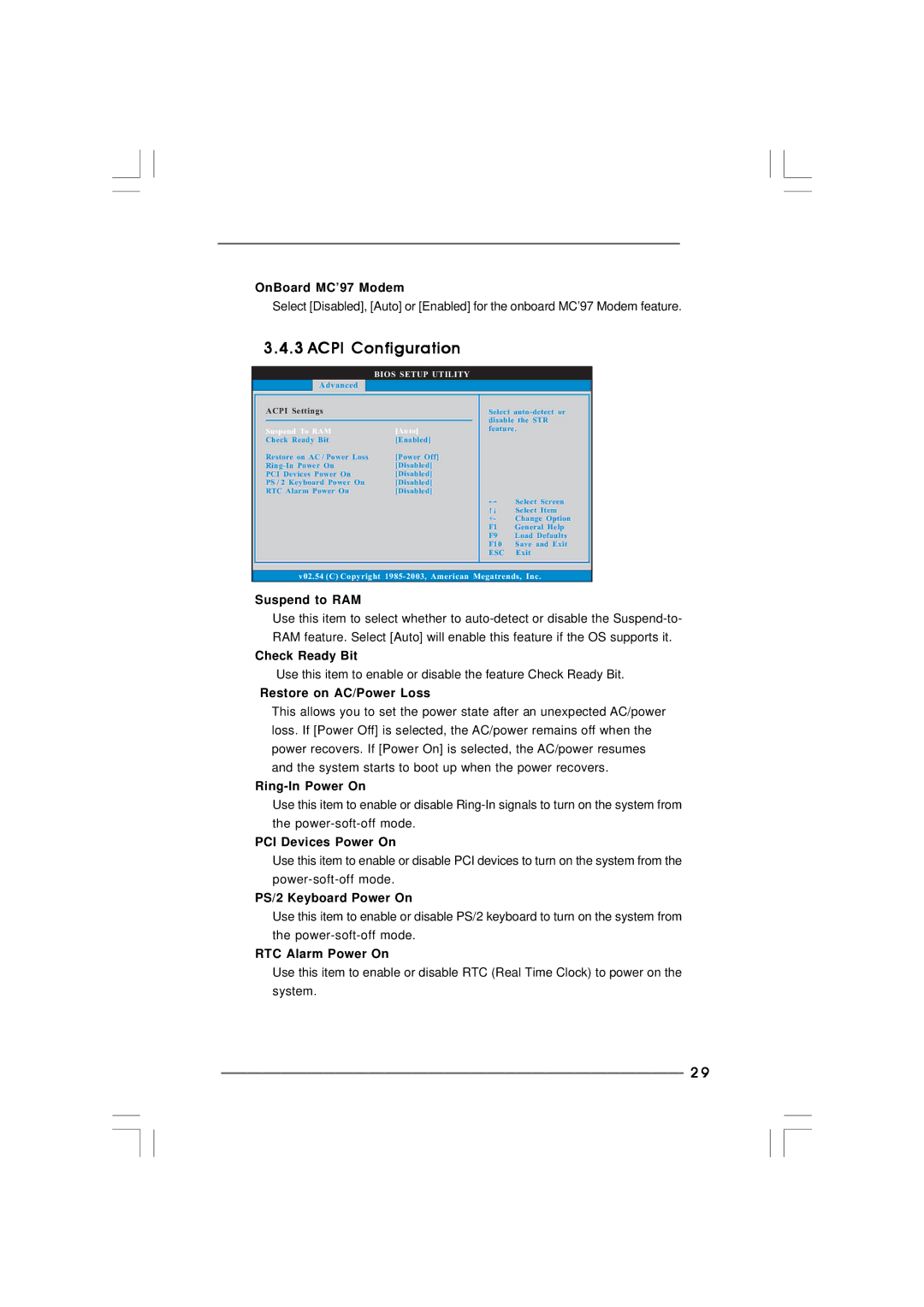 ASRock K7S41GX2 manual Acpi Configuration 