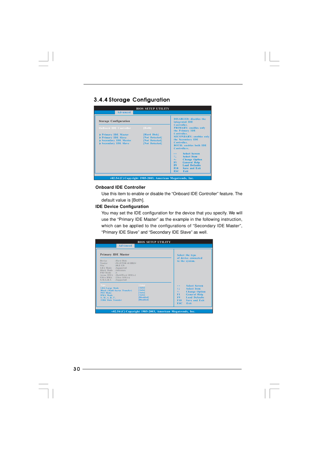 ASRock K7S41GX2 manual Storage Configuration, Onboard IDE Controller, IDE Device Configuration, OnBoard IDE Controller Both 