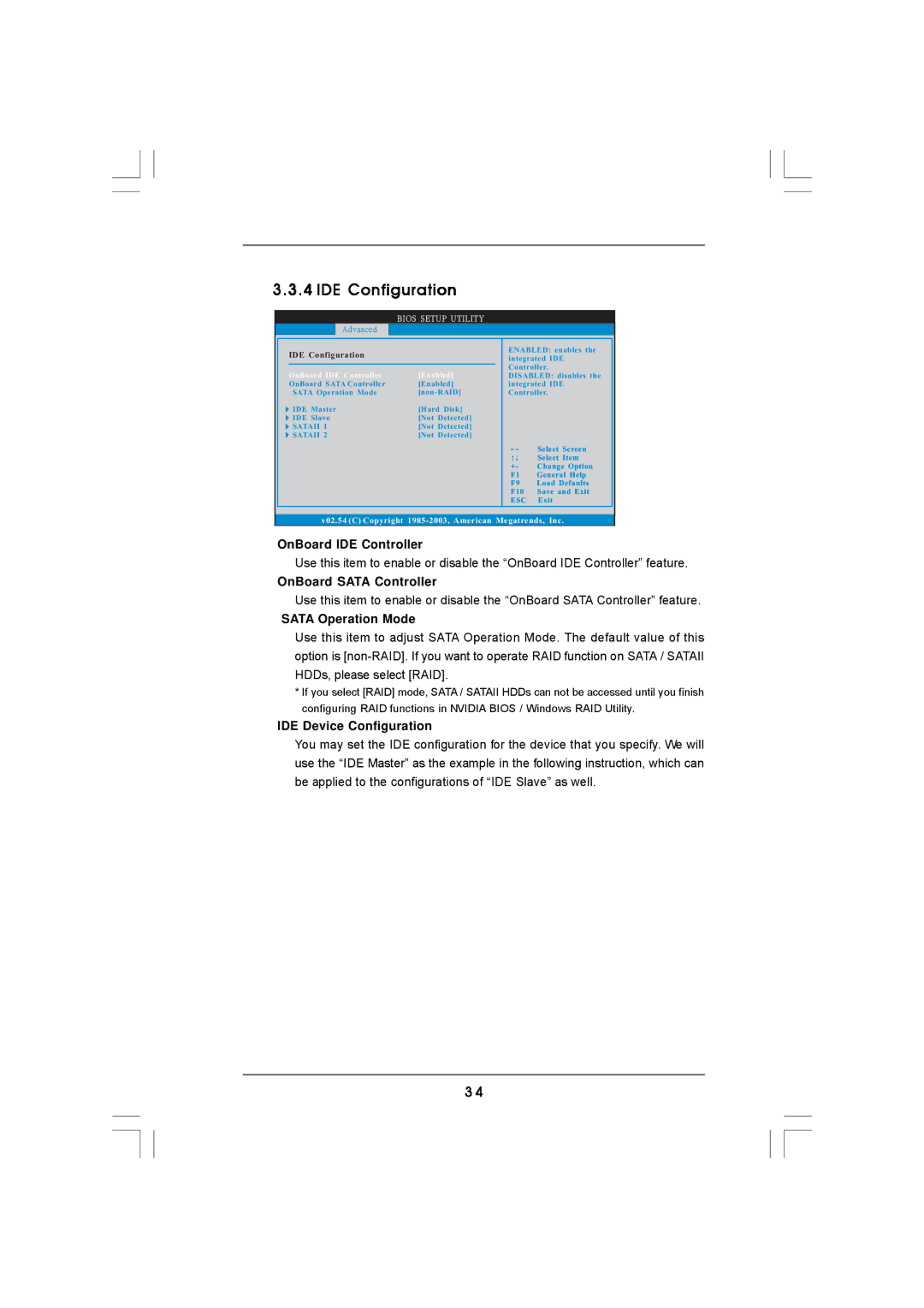 ASRock K8NF6G-VSTA manual IDE Configuration, OnBoard IDE Controller, OnBoard Sata Controller, Sata Operation Mode 