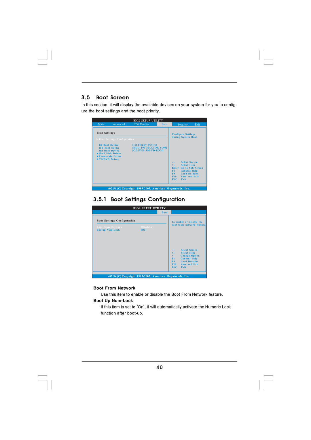 ASRock K8NF6G-VSTA manual Boot Screen, Boot Settings Configuration, Boot From Network, Boot Up Num-Lock 