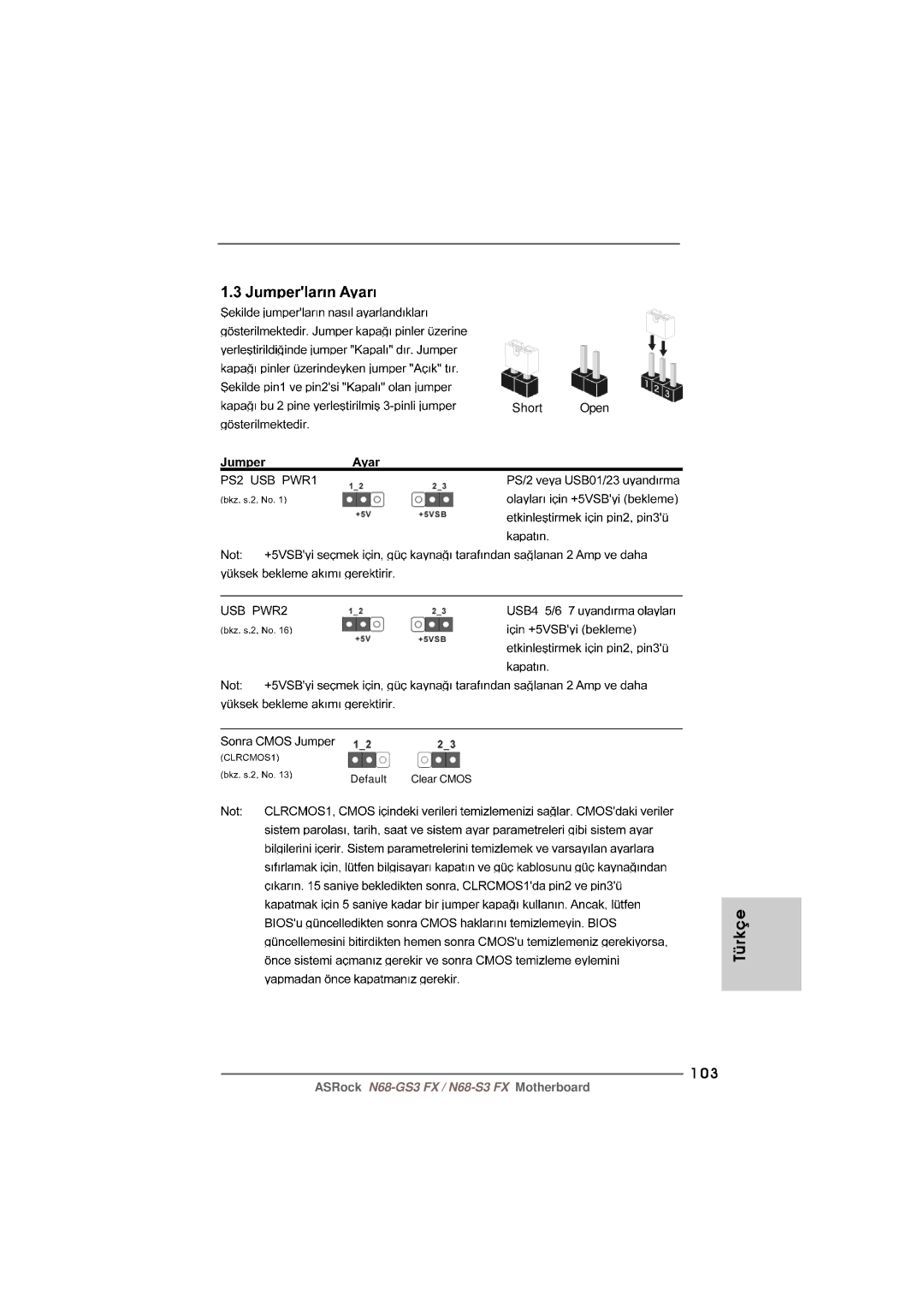 ASRock N68-GS3 FX manual 103 