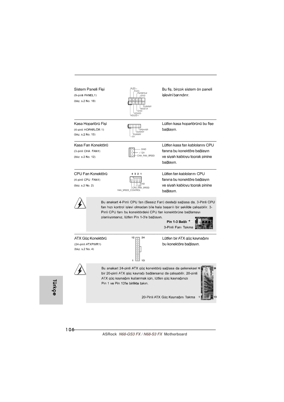 ASRock N68-GS3 FX manual 106 