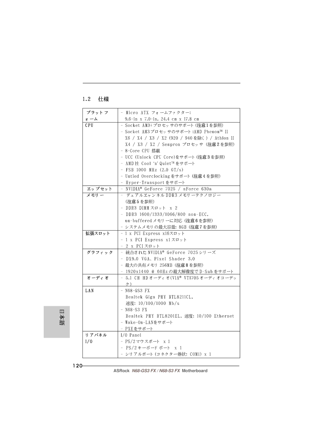 ASRock N68-GS3 FX manual ‘ ’ 