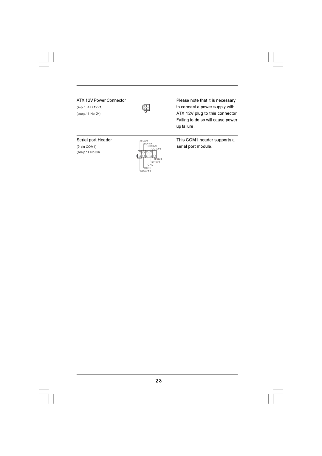 ASRock N68-VS3 FX manual ATX 12V Power Connector 