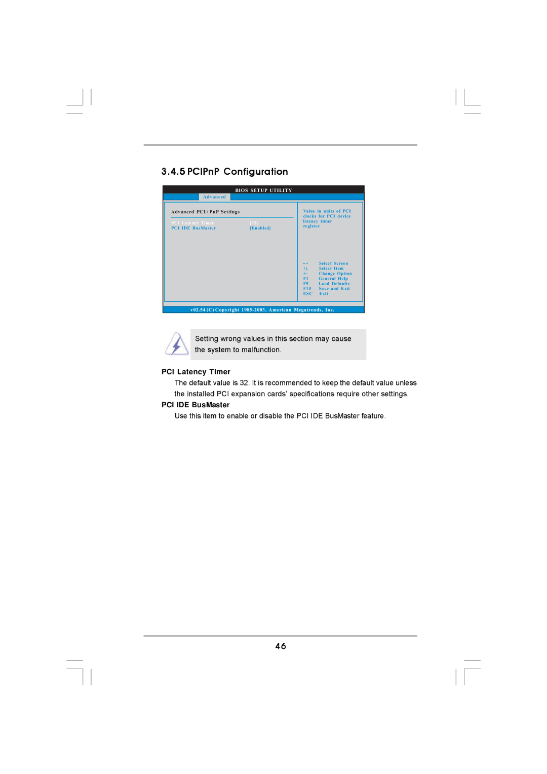 ASRock N68C-GS FX manual PCIPnP Configuration, PCI Latency Timer, PCI IDE BusMaster 