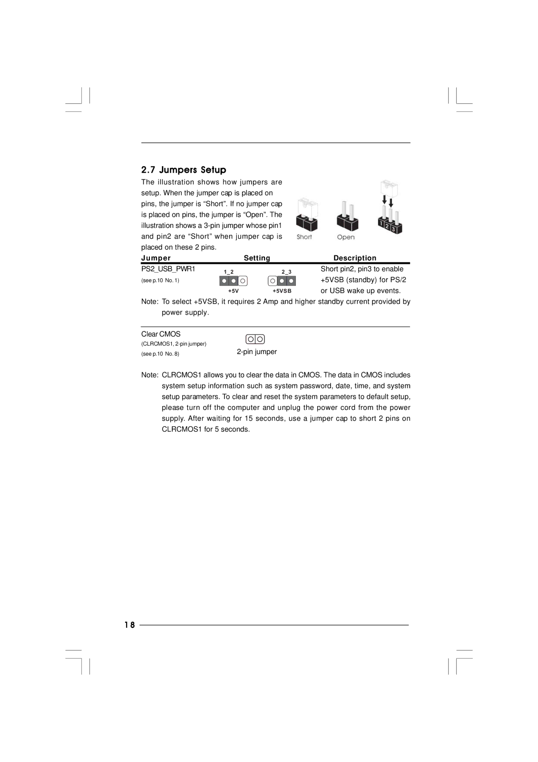 ASRock p4fsb1333-650 manual Jumpers Setup, PS2USBPWR1 