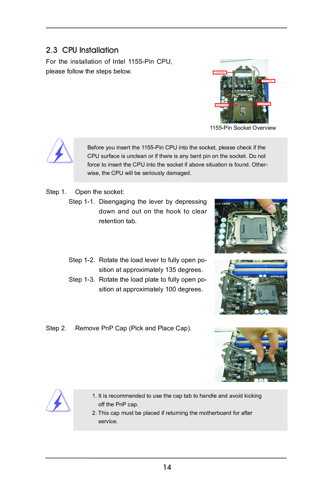 ASRock P65iCafe manual CPU Installation 