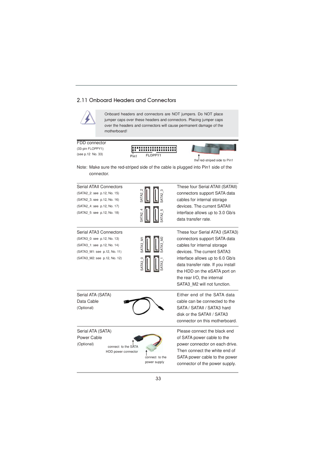 ASRock P67 Extreme4 Gen3 manual Onboard Headers and Connectors 