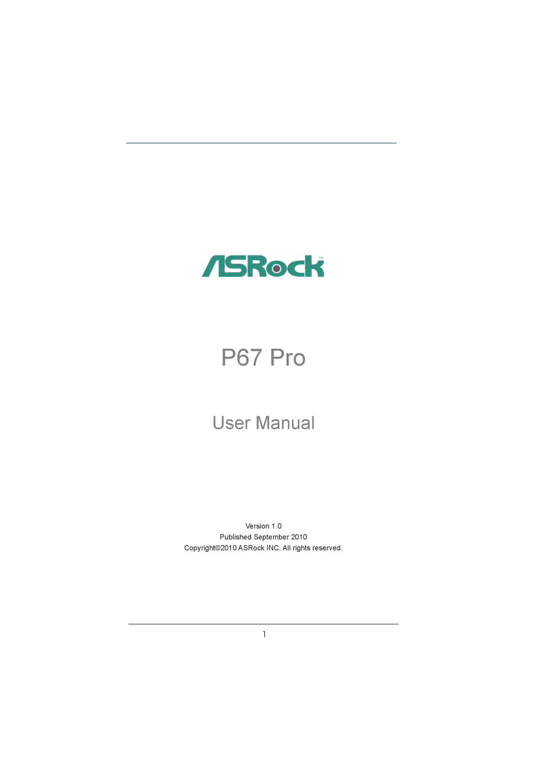 ASRock P67 Pro manual 