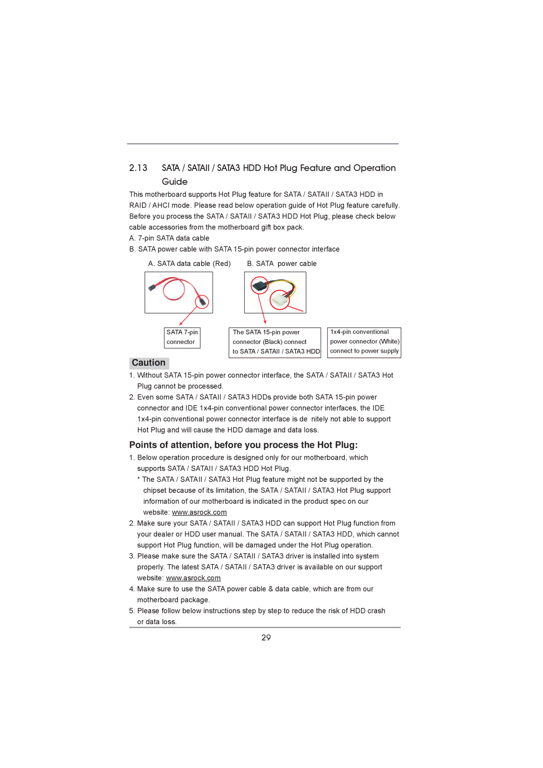 ASRock P67 Pro manual Points of attention, before you process the Hot Plug 