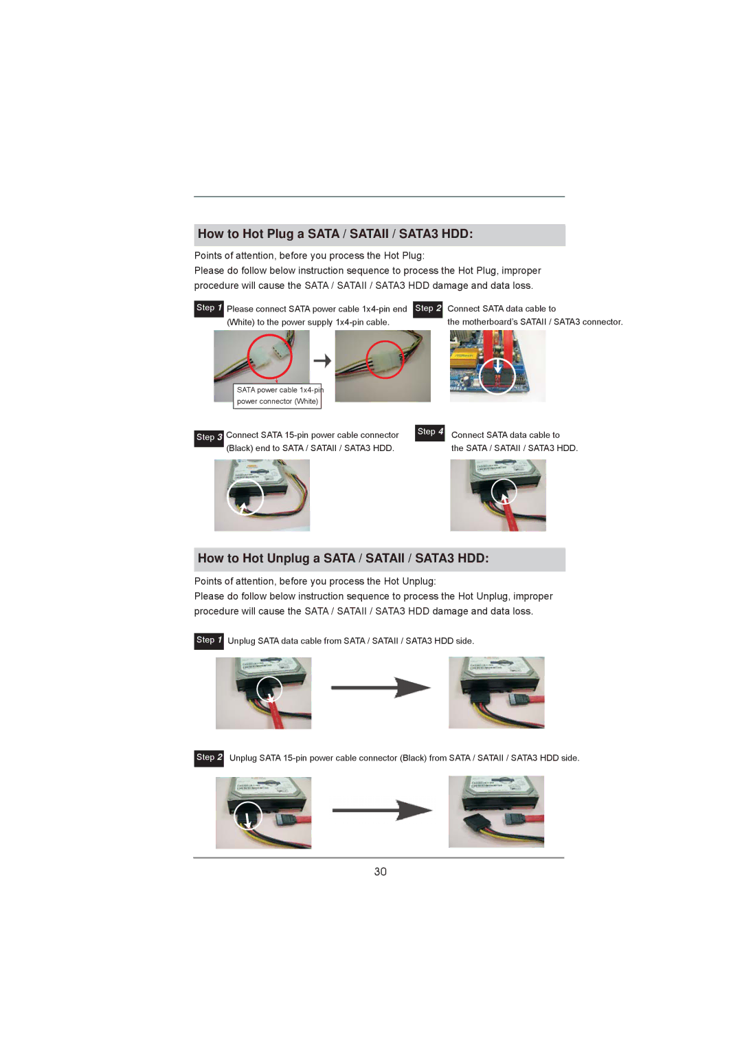 ASRock P67 Pro manual How to Hot Plug a Sata / Sataii / SATA3 HDD 