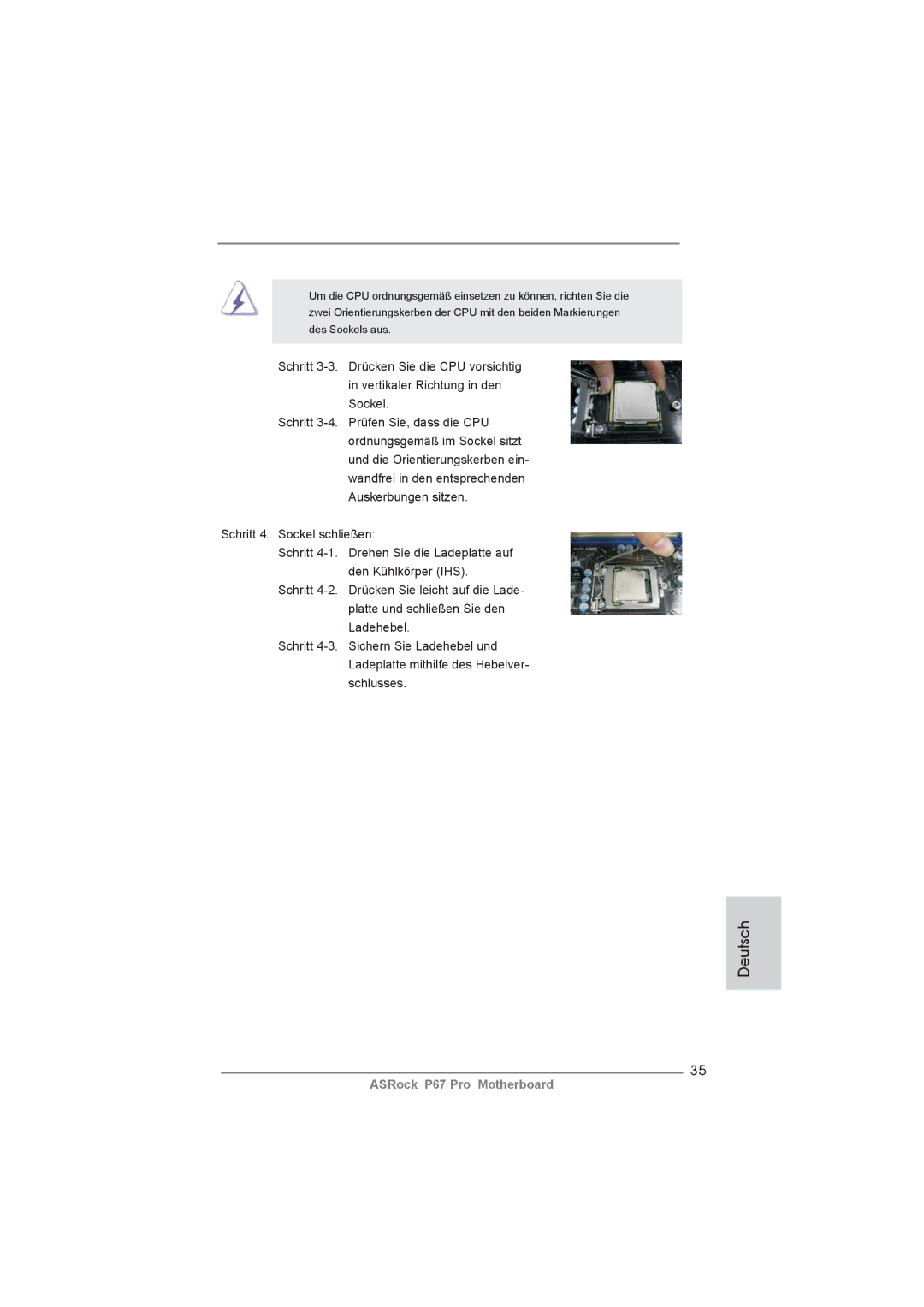 ASRock P67 Pro manual Deutsch 