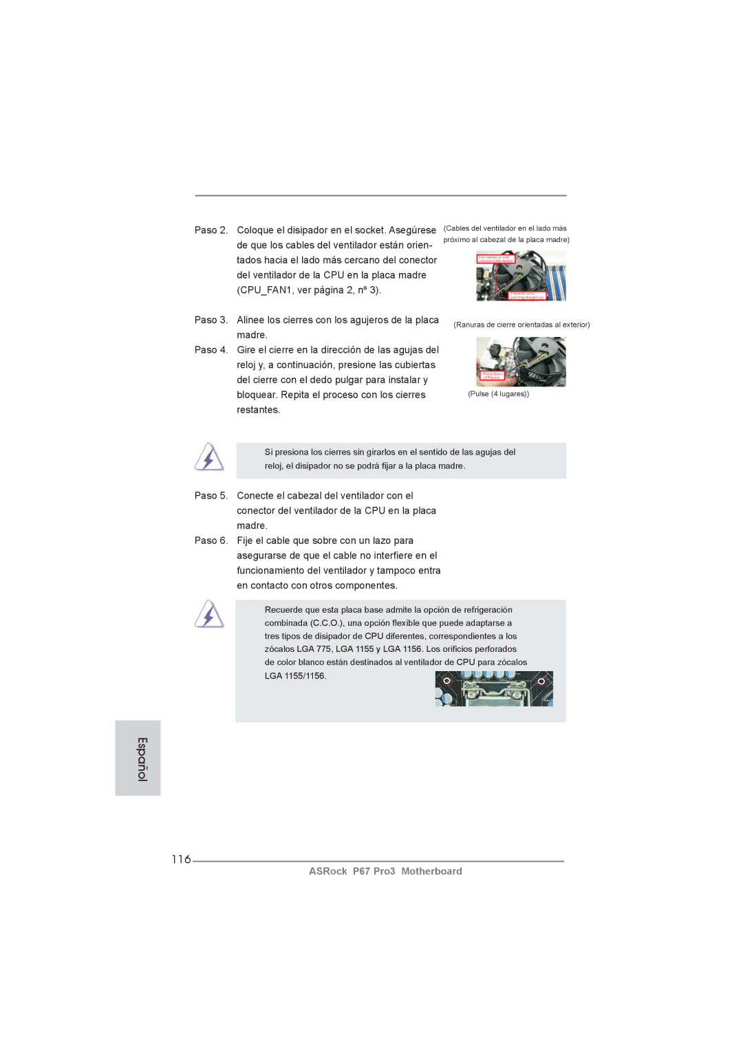 ASRock P67 Pro3 manual 116 