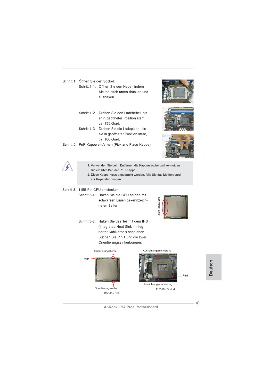 ASRock P67 Pro3 manual Neten Seiten 