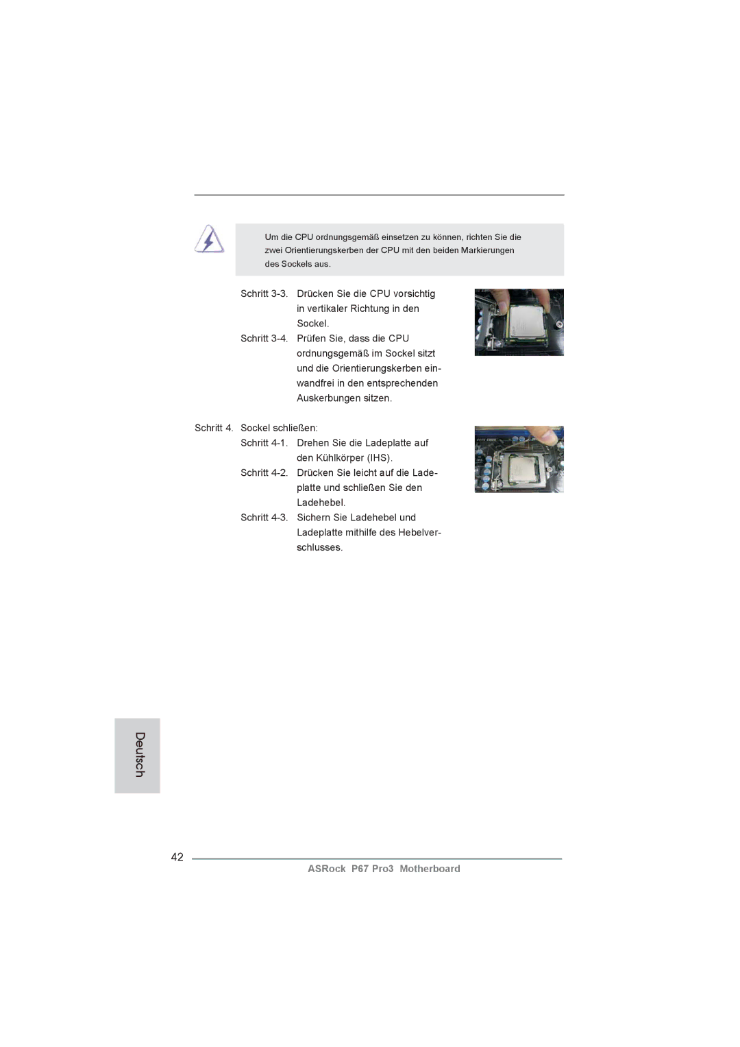 ASRock P67 Pro3 manual Deutsch 