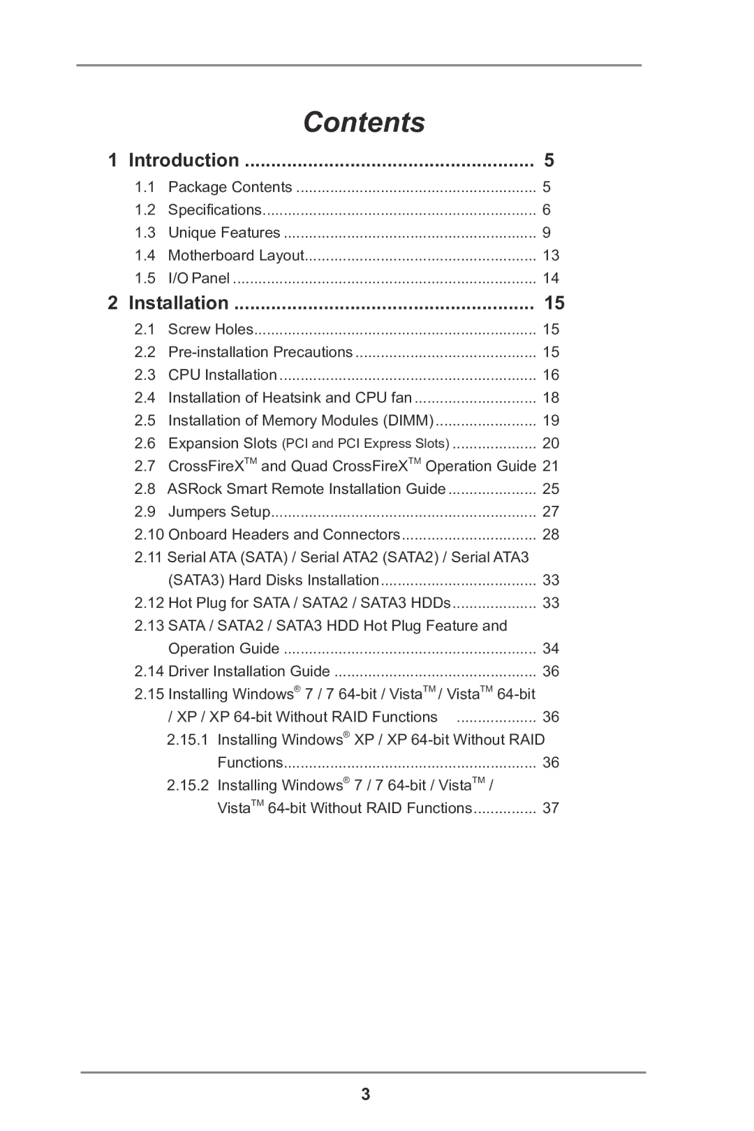 ASRock P75 Pro3 manual Contents 