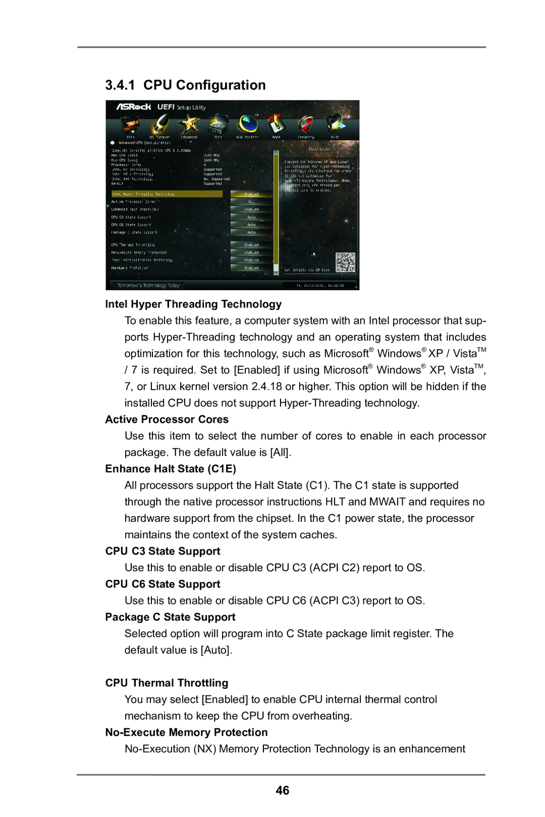 ASRock P75 Pro3 manual CPU Configuration 