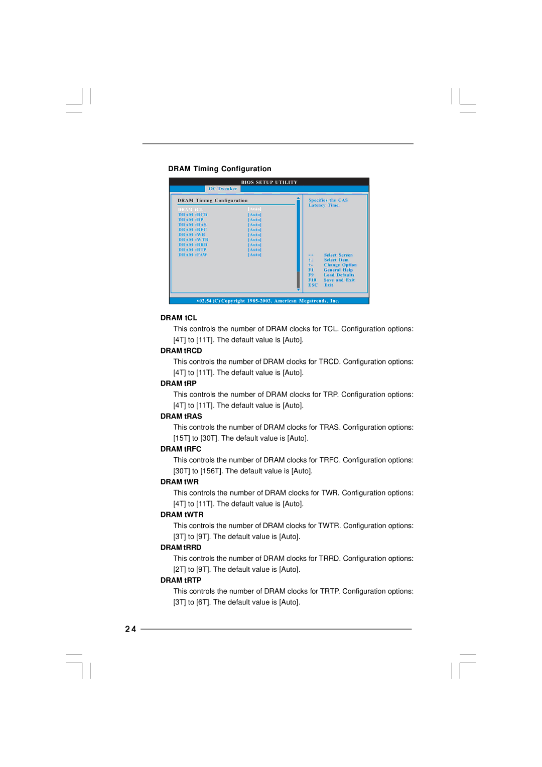 ASRock PV530A-ITX Dram Timing Configuration, Dram tCL, Dram tRCD, Dram tRP, Dram tRAS, Dram tRFC, Dram tWR, Dram tWTR 