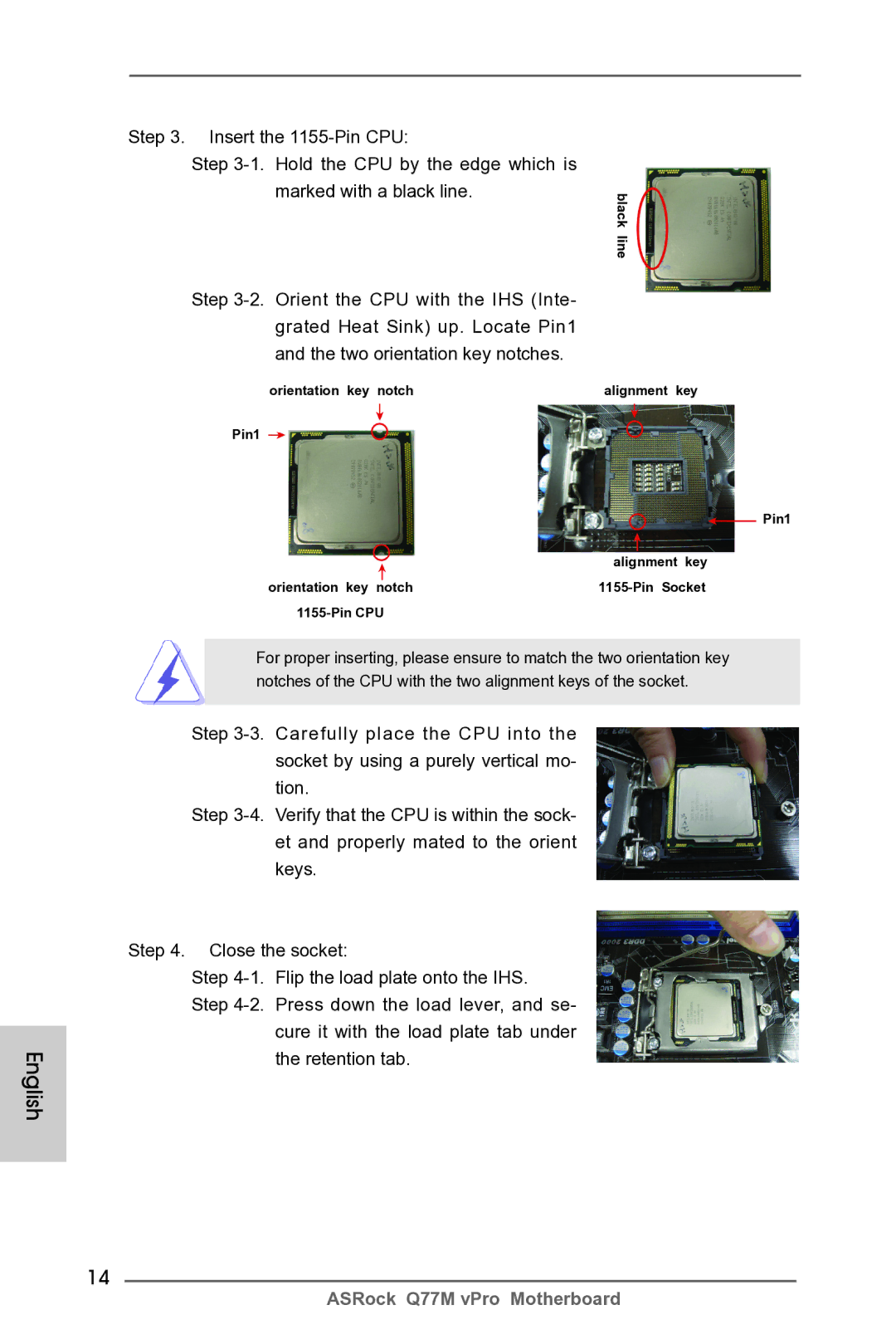 ASRock Q77M vPro manual Black line 