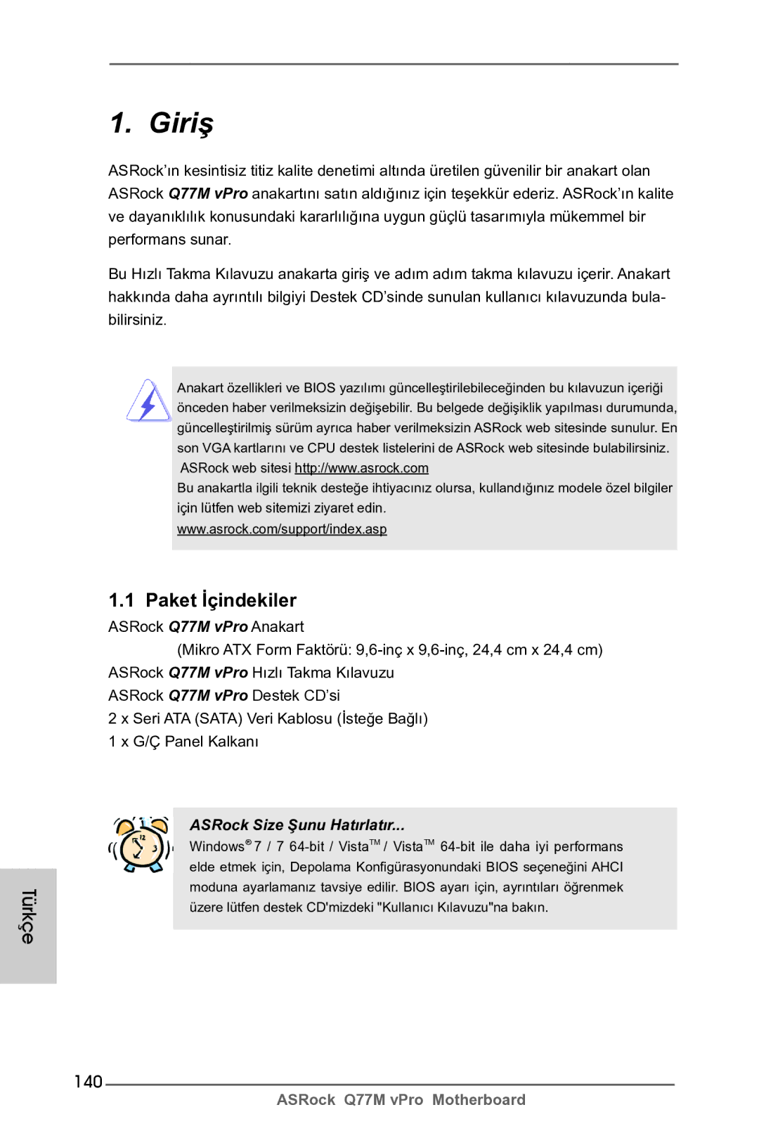 ASRock Q77M vPro manual Türkçe, 140 