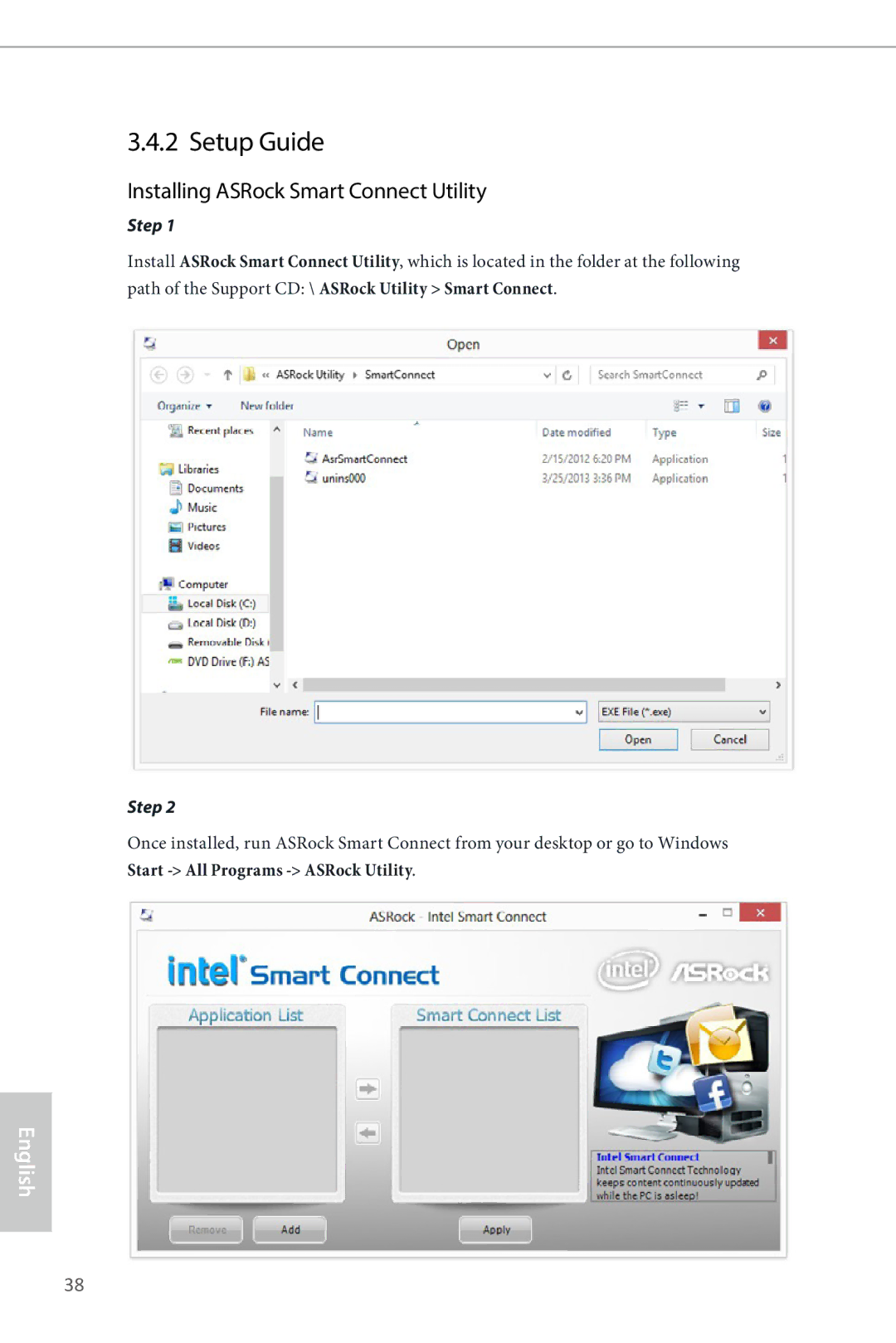 ASRock Q87M vPro manual Setup Guide, Installing ASRock Smart Connect Utility 