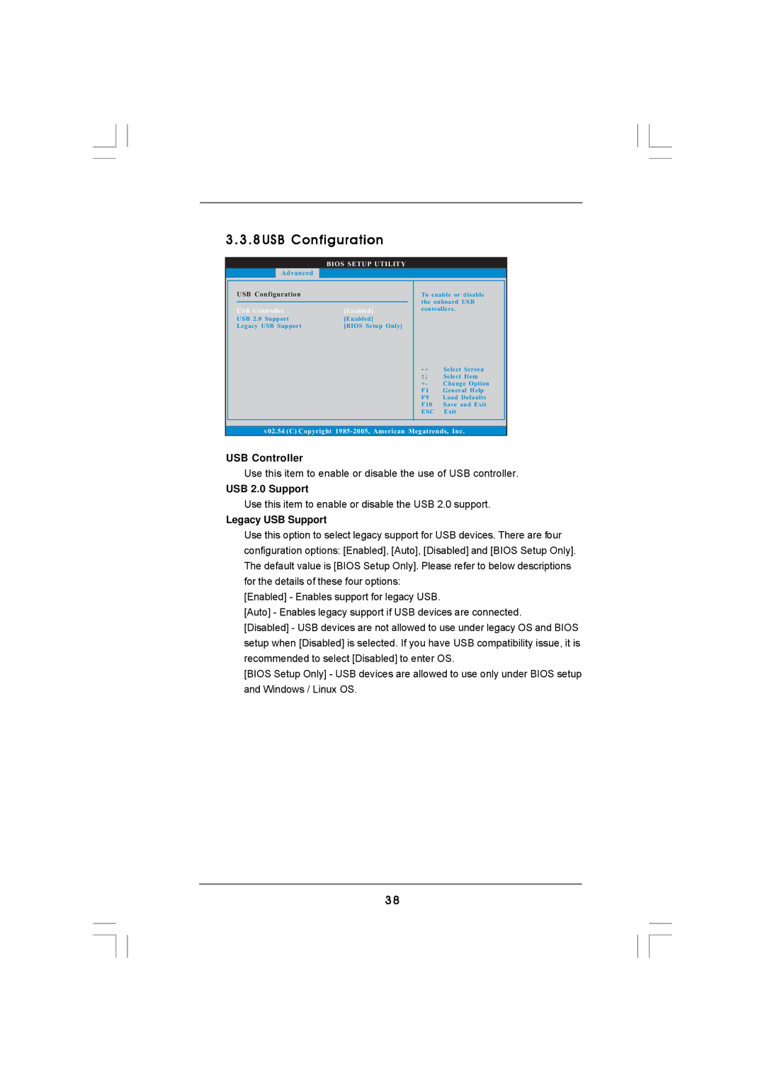 ASRock Version 1.0 manual USB 2.0 Support, Legacy USB Support, USB Controller Enabled 