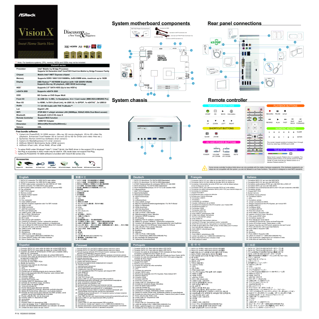 ASRock VisionX Series manual English, Español, Deutsch, Français, Italiano 